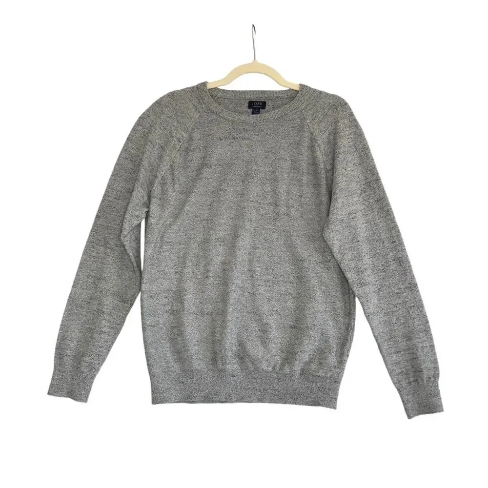 J. CREW Cotton Sweater Sz L Raglan Texture Cottage Streetwear Normcore Unisex